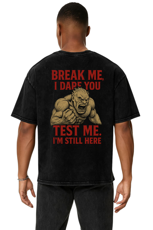 BREAK ME, I DARE YOU. TEST ME, I'M STILL HERE